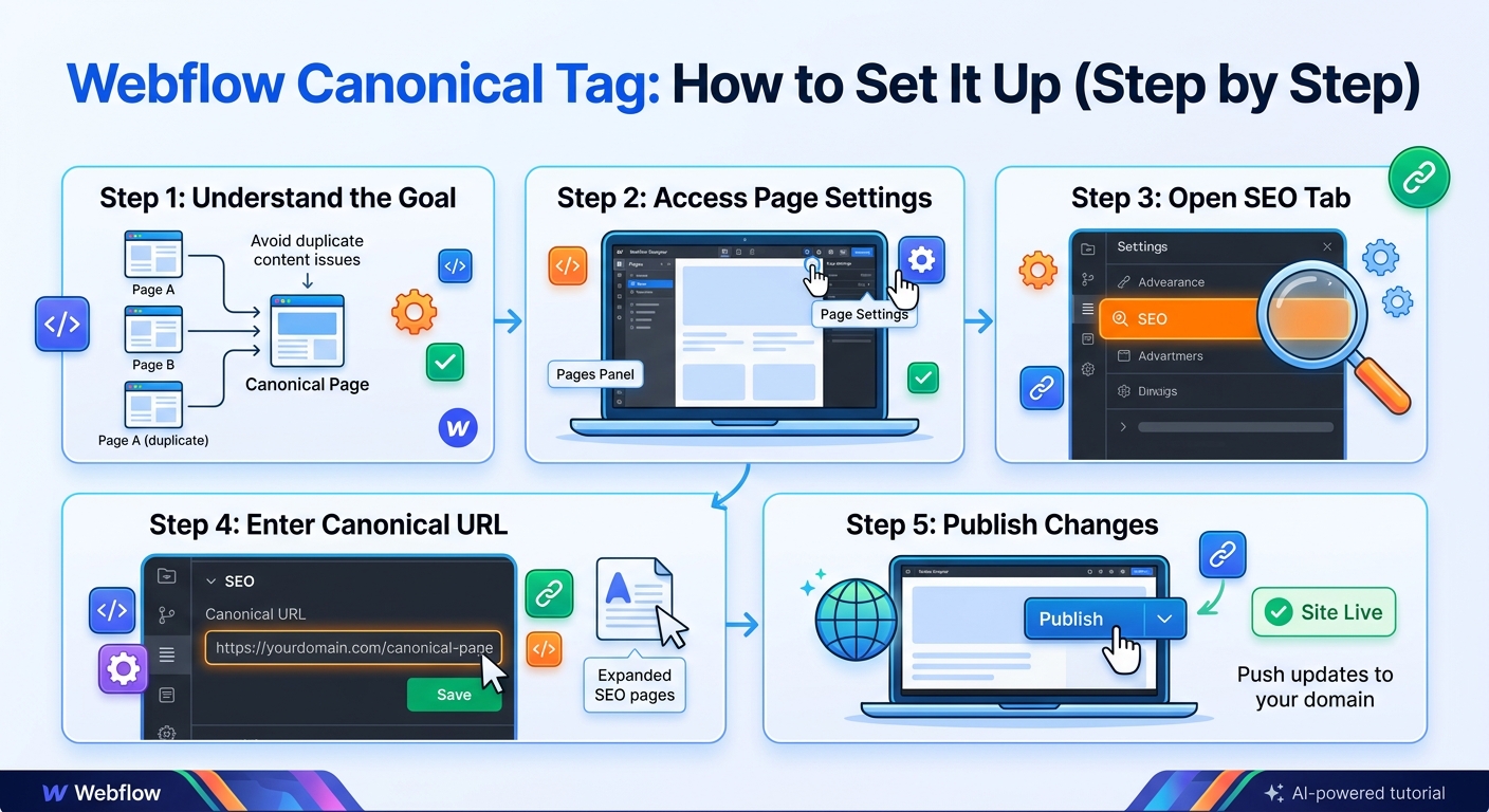 Webflow Canonical Tag: How to Set It Up (Step by Step)
